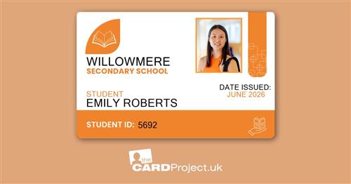Secondary School Student ID Card - Orange Block